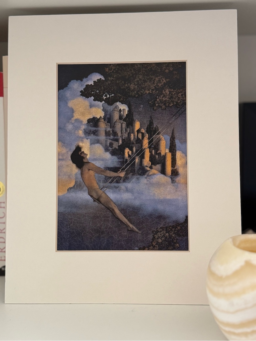 Maxfield Parrish The Dinky-bird Museum Art Print - Blue & Gold